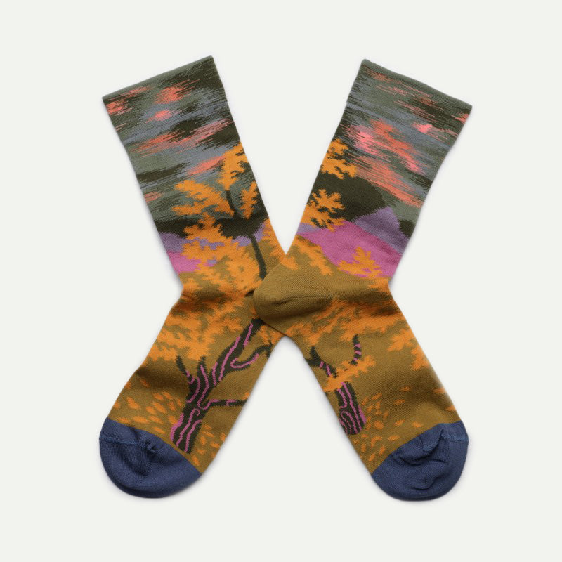 Bonne Maison Landscape Absinthe Sock