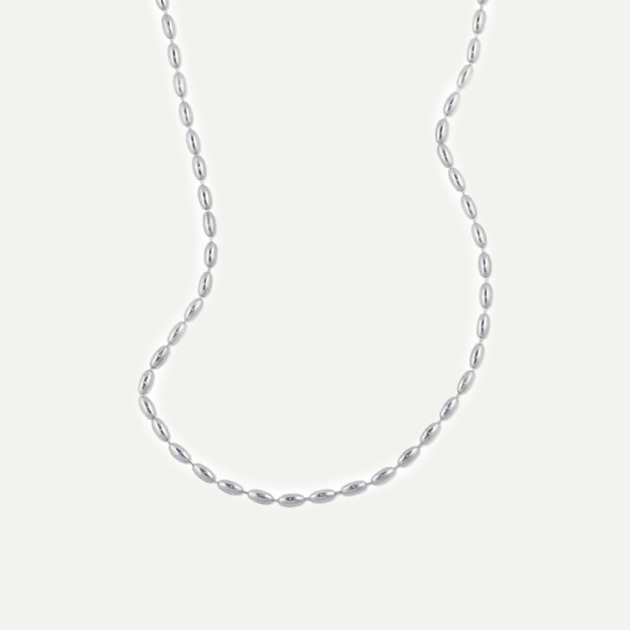 Big Metal London Silver Layla Dotted Long Necklace