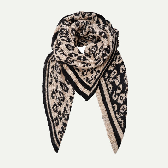 Black Colour Latte/Black Leo Bex Scarf