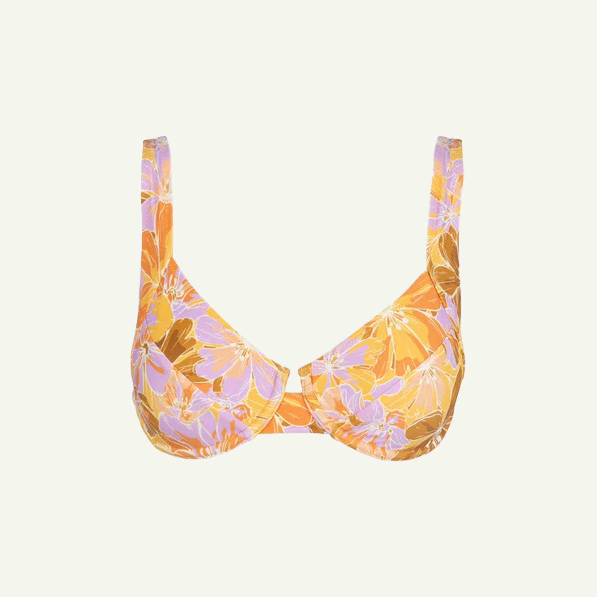 Rhythm Yellow Mahana Floral Panelled Support Underwire Top