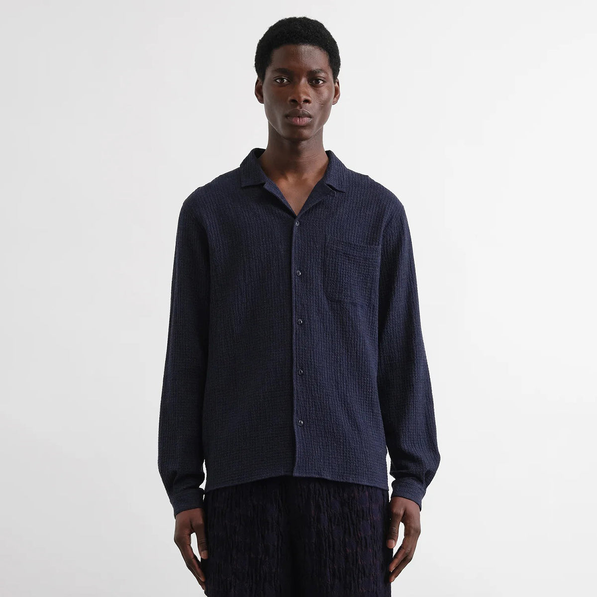 YMC Navy Malick Longsleeve Shirt