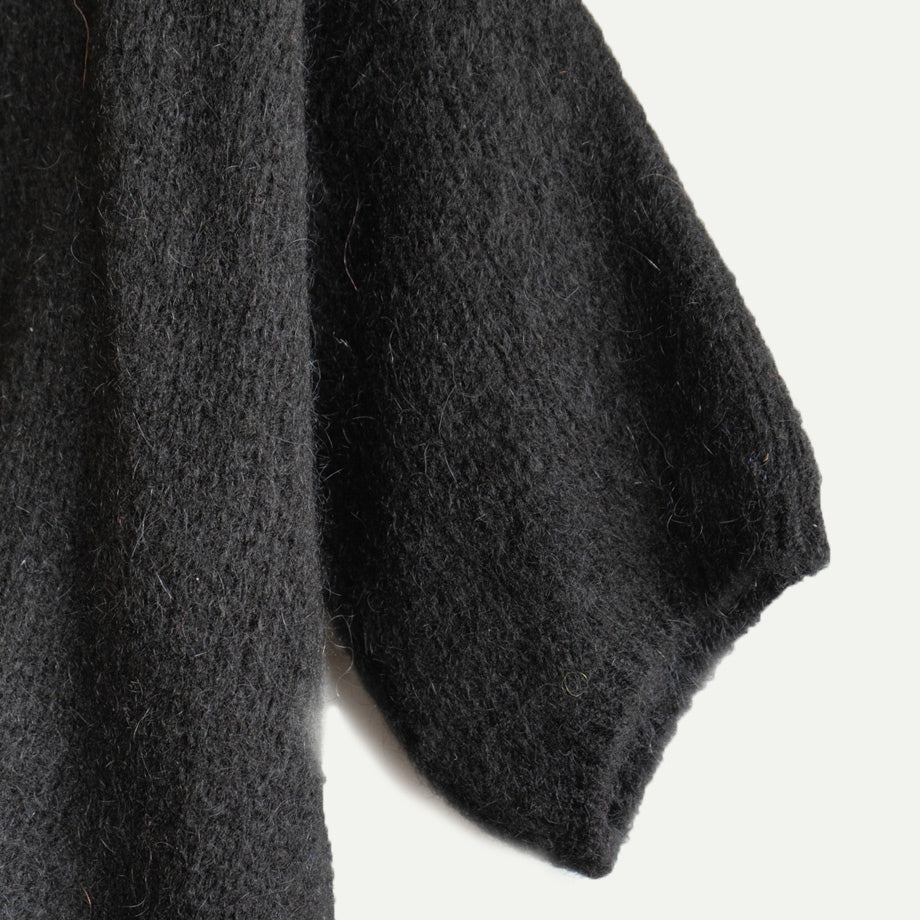 Black Cropped Mohair Jumper
