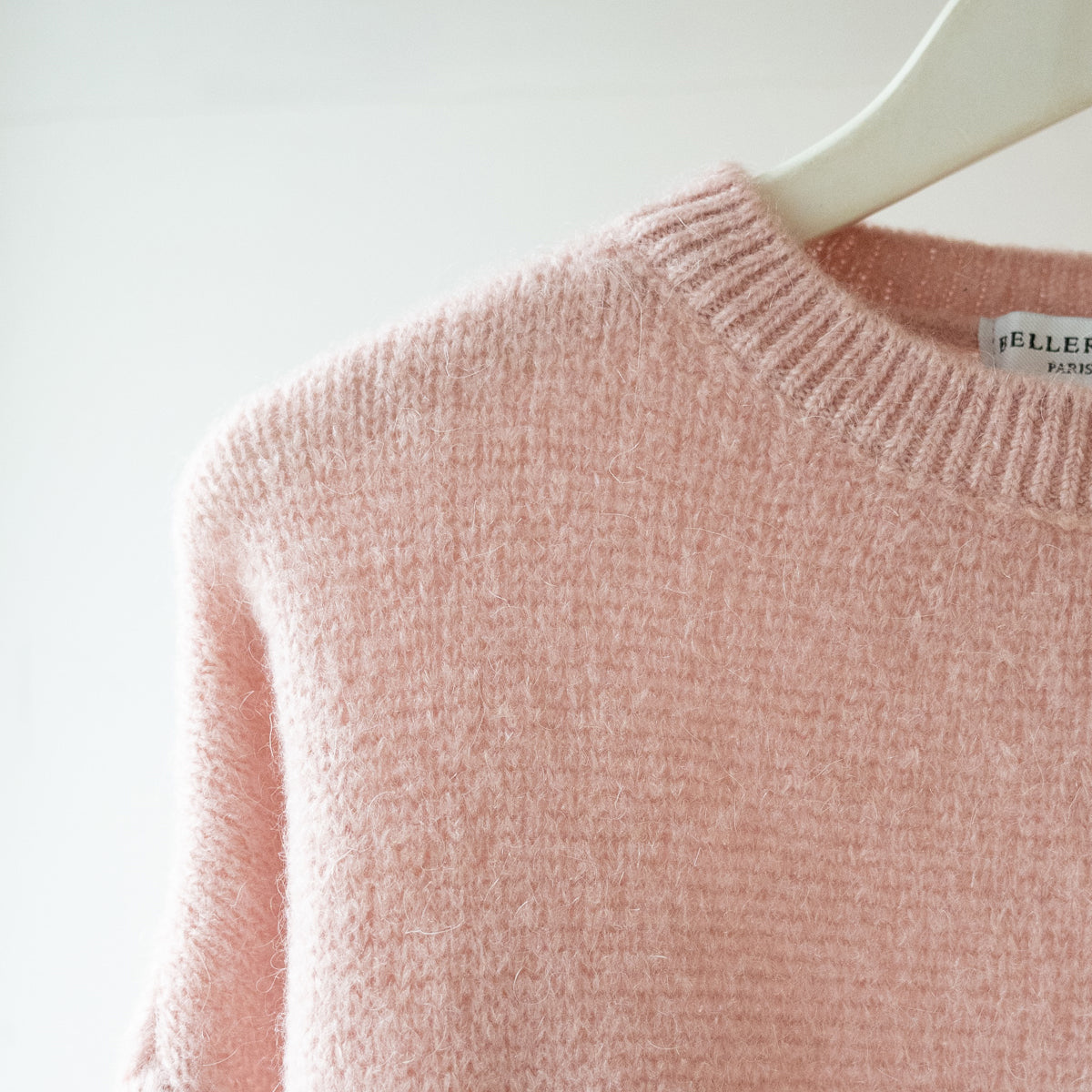 Dusty Pink Long Sleeve Cropped Mohair Jumper