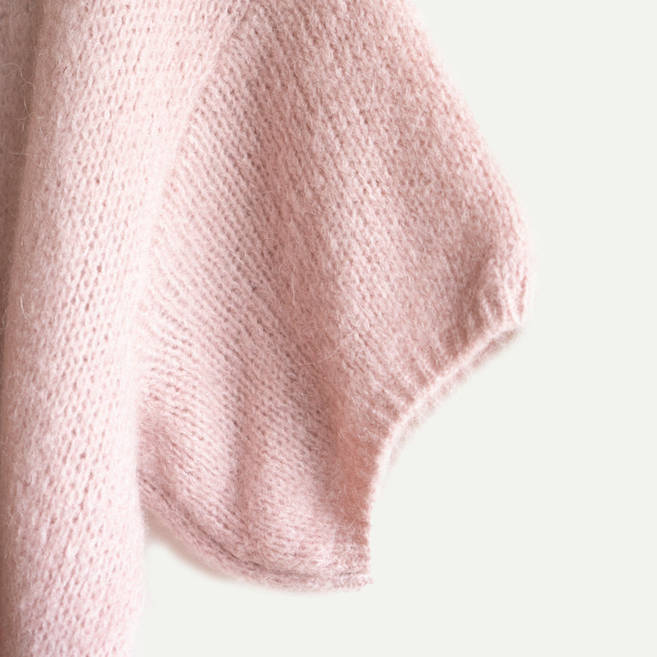 Dusty Pink Cropped Mohair Jumper