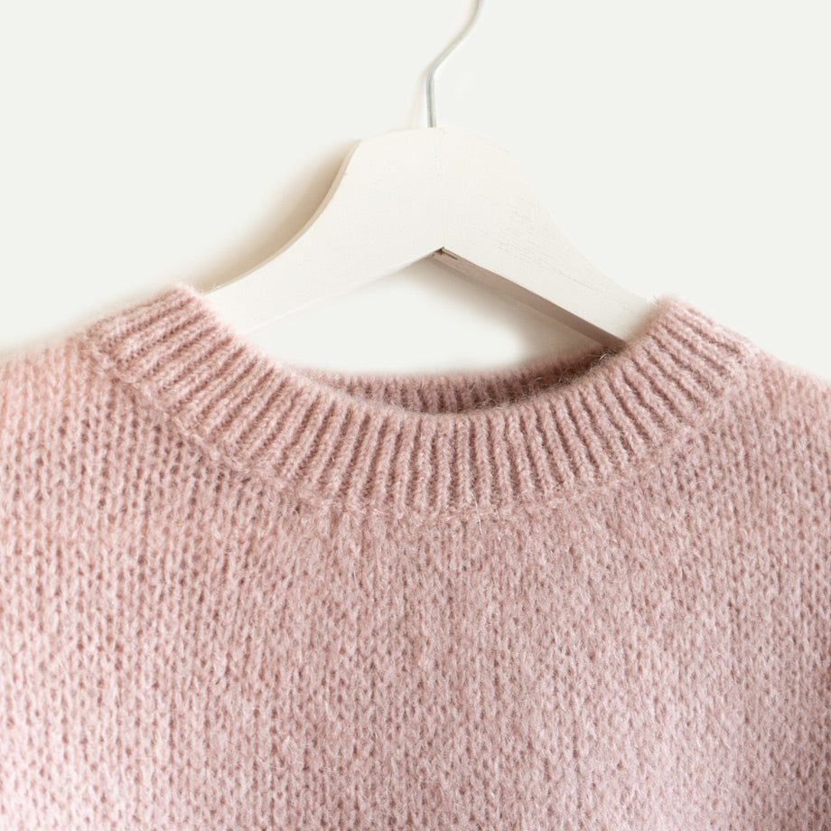 Dusty Pink Cropped Mohair Jumper