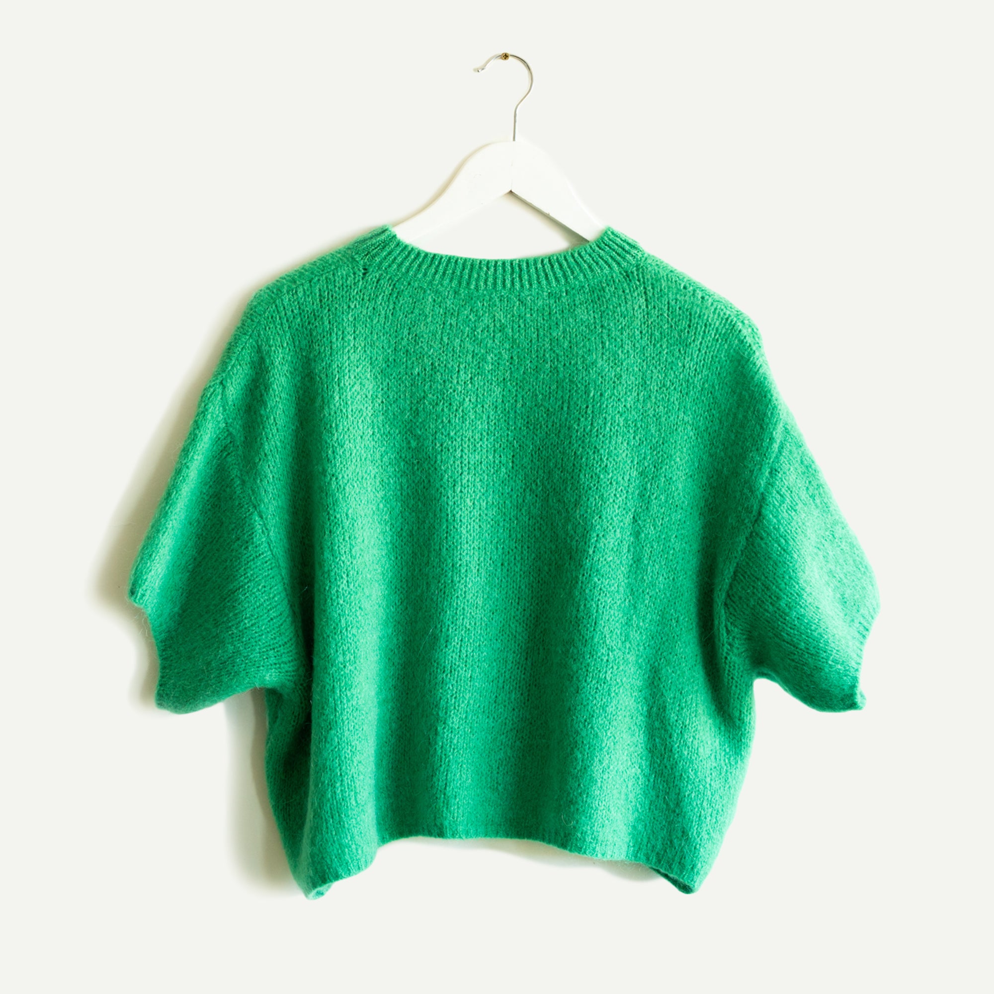 Bright Green Cropped Mohair Jumper