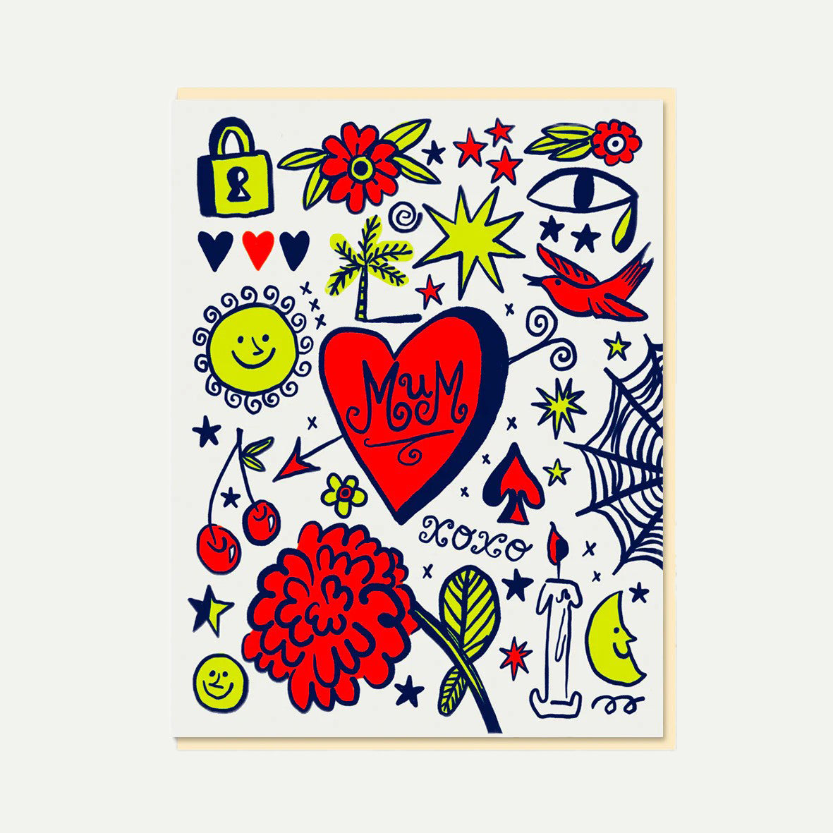 1973 Mum Tattoo Greeting Card