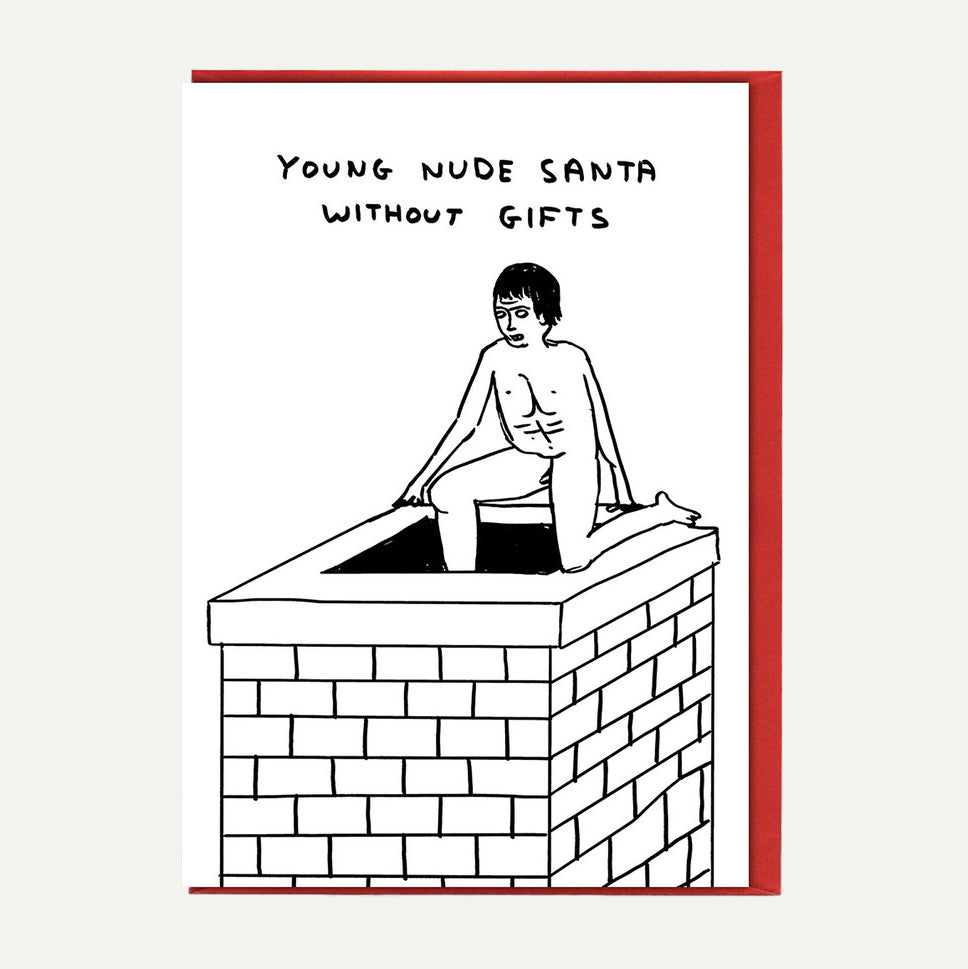 Brainbox Candy x David Shrigley Young Nude Santa Christmas Card