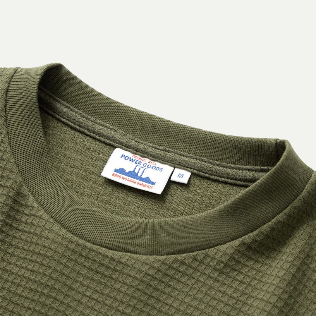 Power Goods Olive Thermal Waffle Long Sleeve T-Shirt