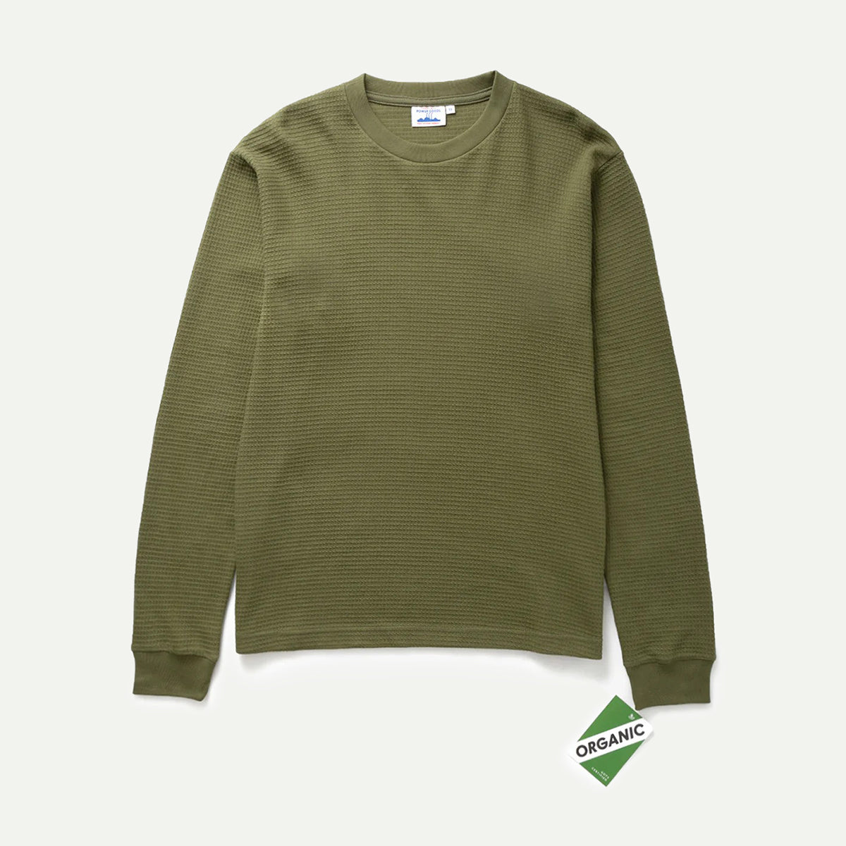 Power Goods Olive Thermal Waffle Long Sleeve T-Shirt