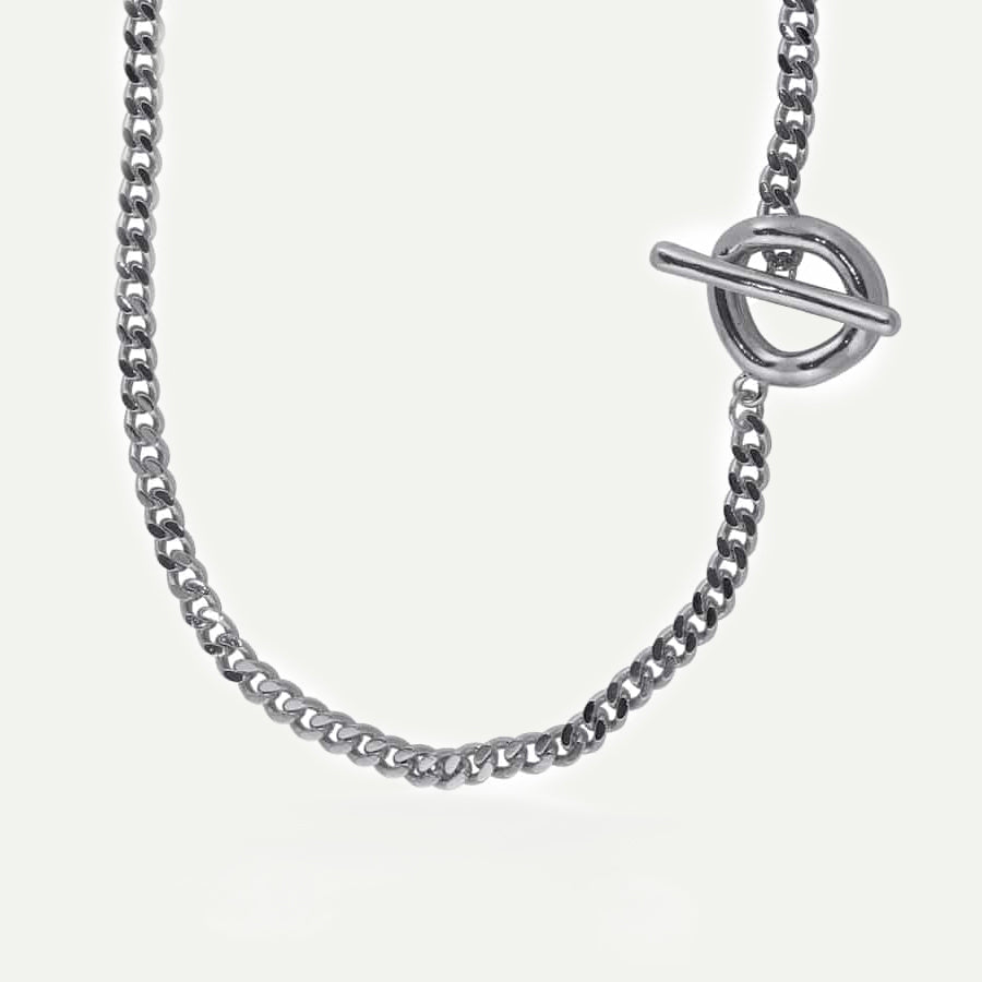 Big Metal London Silver Orianne Statement Chain Choker