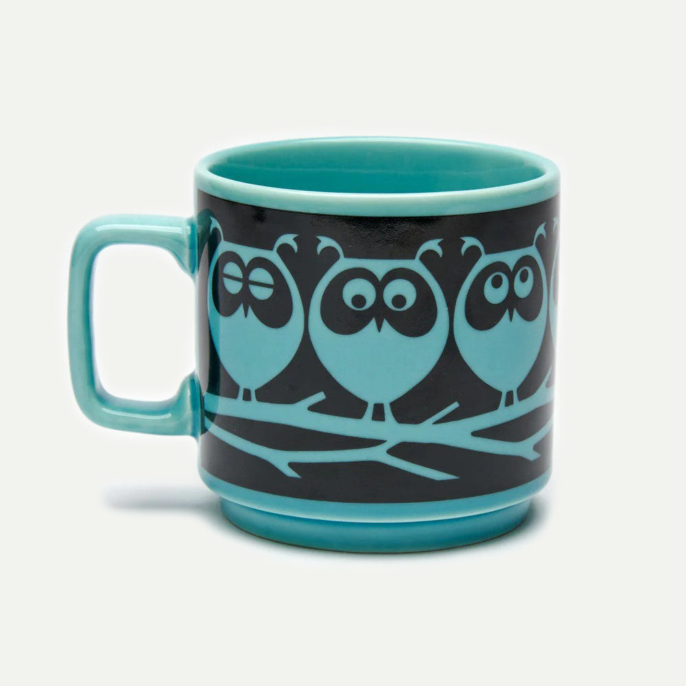 Magpie X Hornsea Teal Owls on Branch Mug