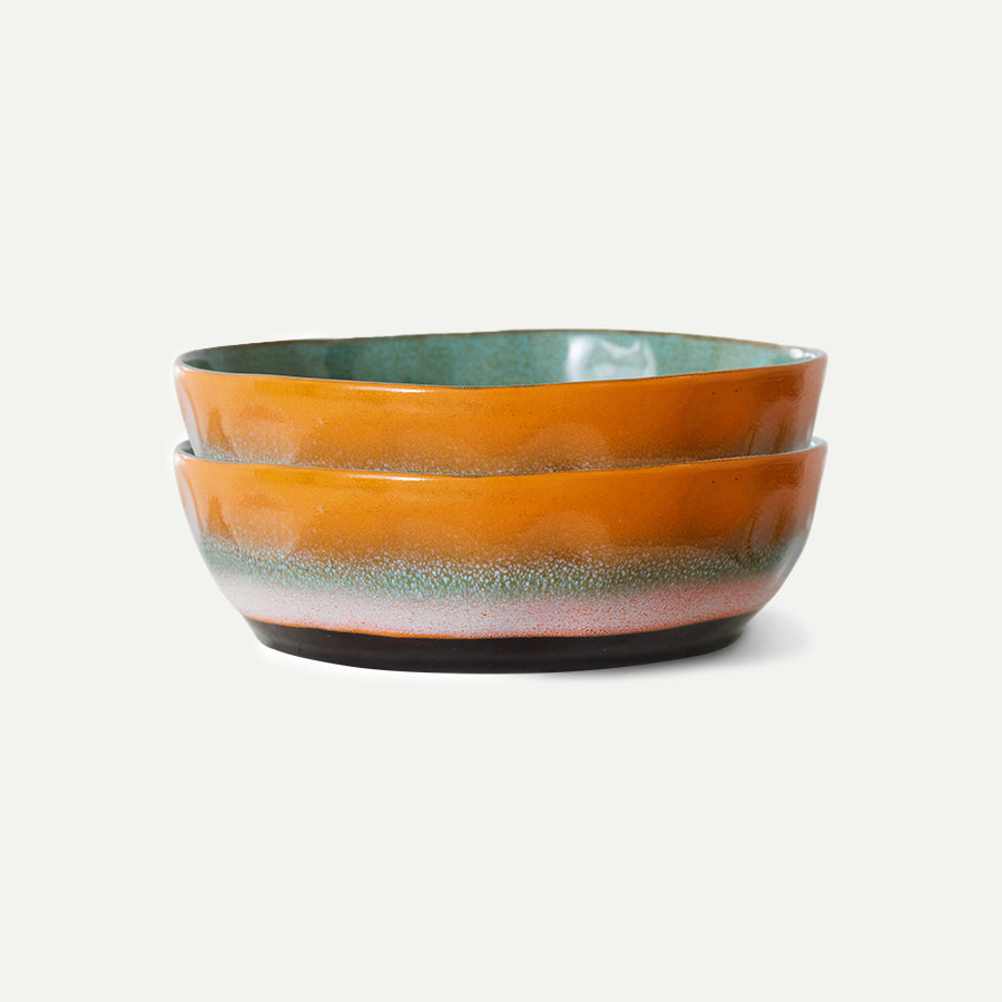 HKliving 70s Ceramics Golden Hour Pasta Bowls