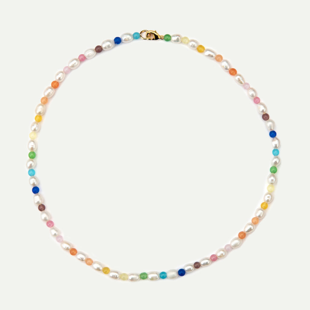 Peachy & Wild Rainbow Moonstone Good Time Pearls Necklace