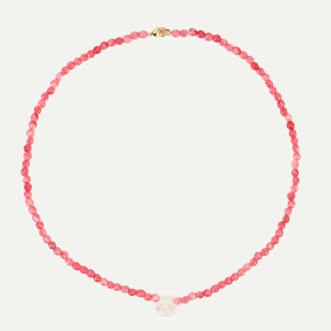 Peachy & Wild Pink Chalcedony Something to Smile About Necklace