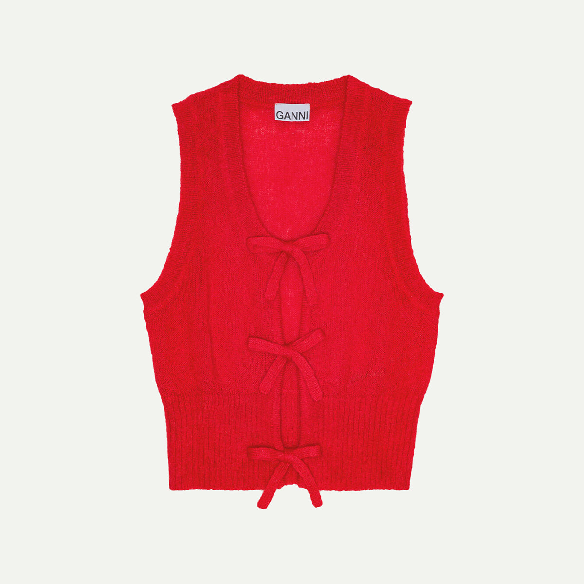 GANNI Racing Red Tie String Vest