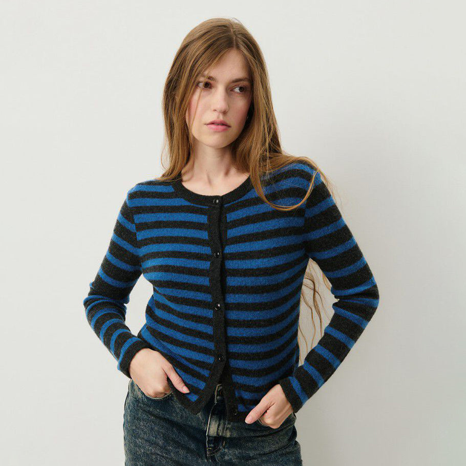 American Vintage Charcoal/Olympiad Strip Raxow Cardigan