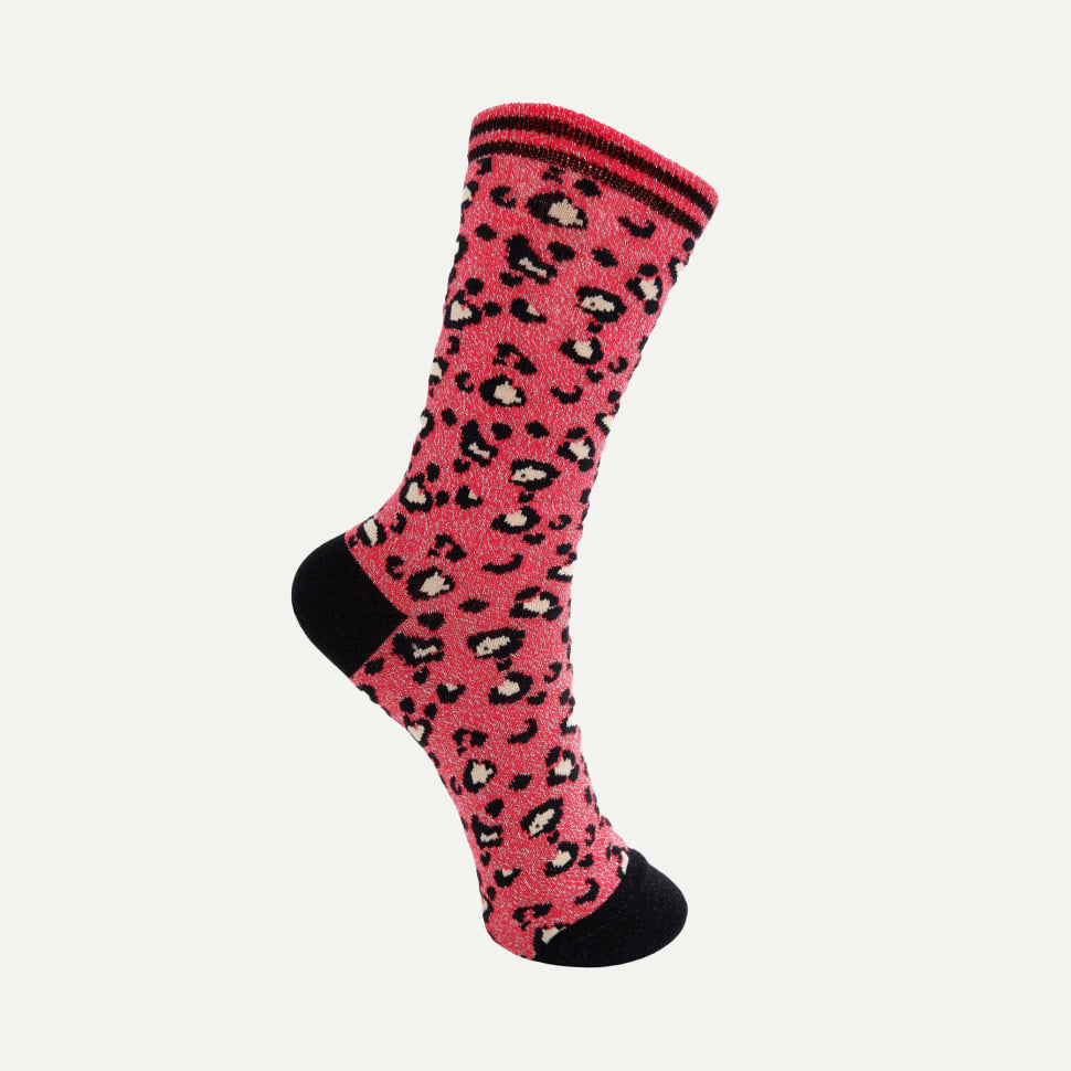 Black Colour Red Leo Sock