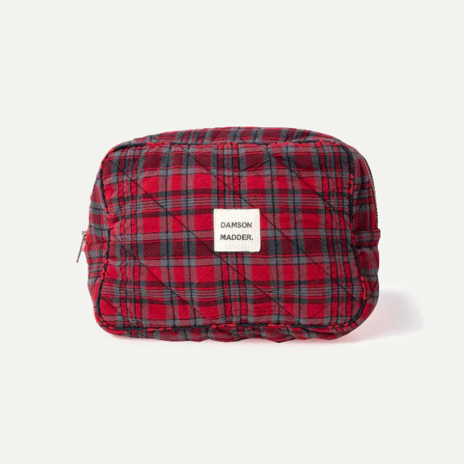 Damson Madder Red Check Make-Up Bag