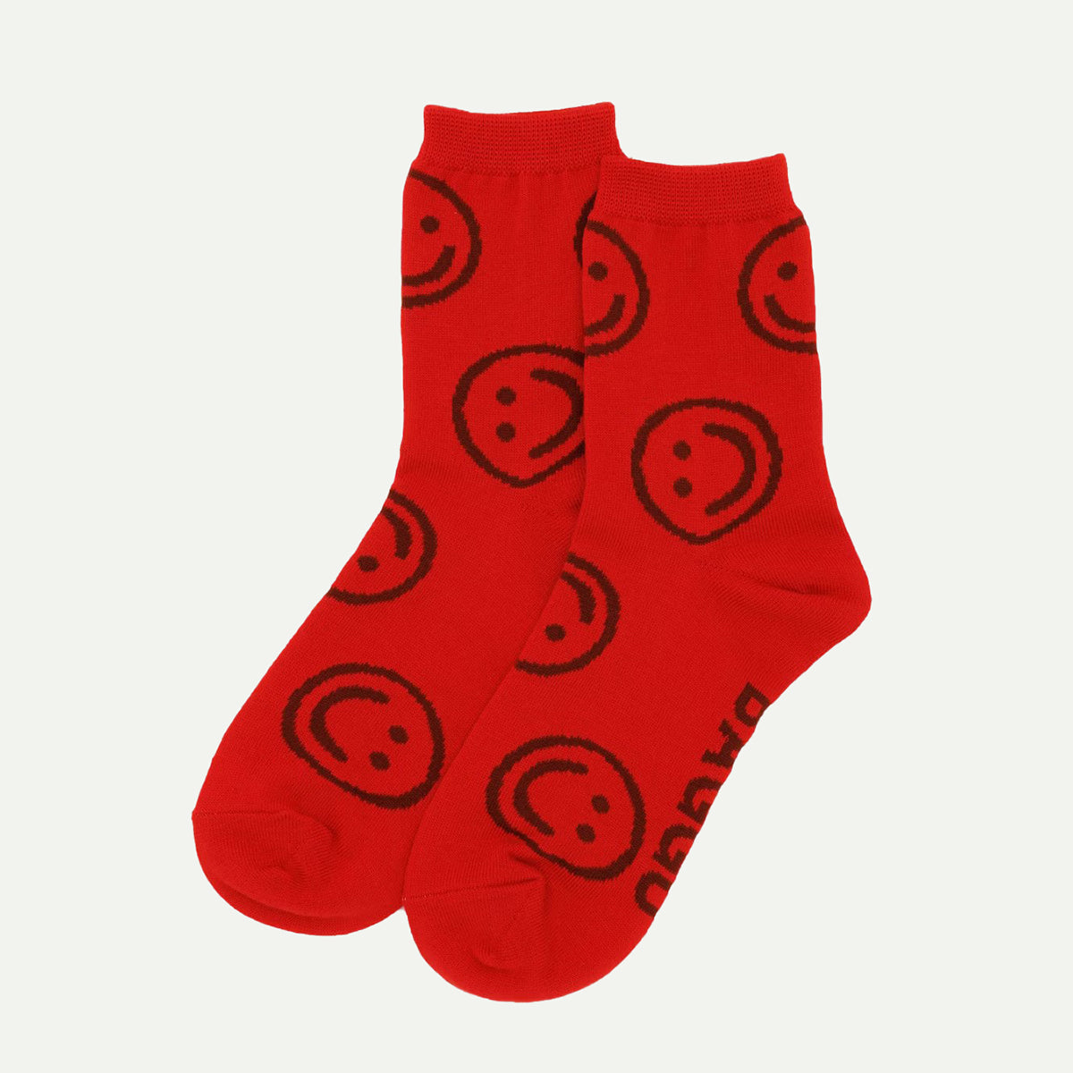 Baggu Red Happy Crew Sock
