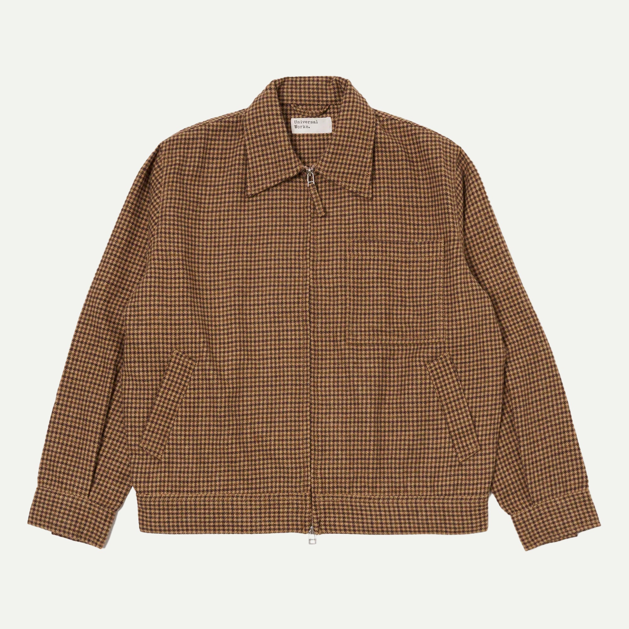 Universal Works Sand Houndstooth Tweed Rose Bowl Jacket