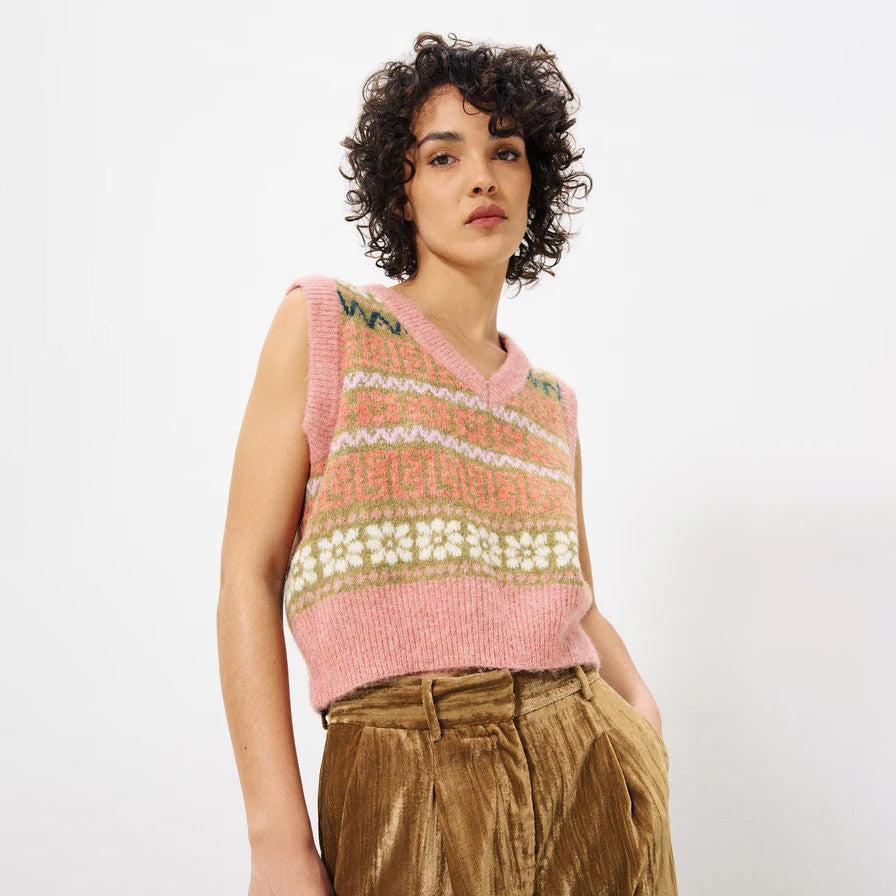 FRNCH Rose Manola Wool Vest