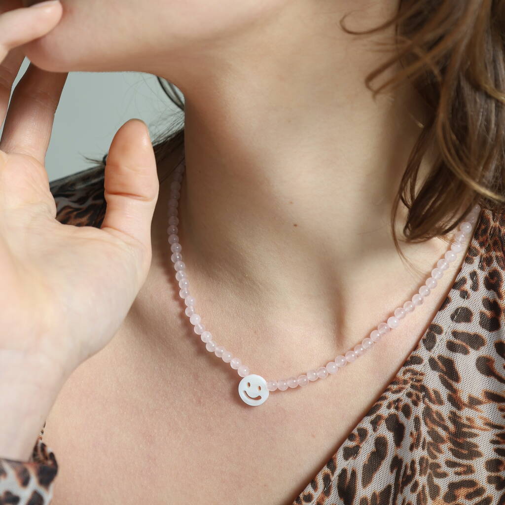 Peachy & Wild Rose Quartz Something to Smile About Necklace