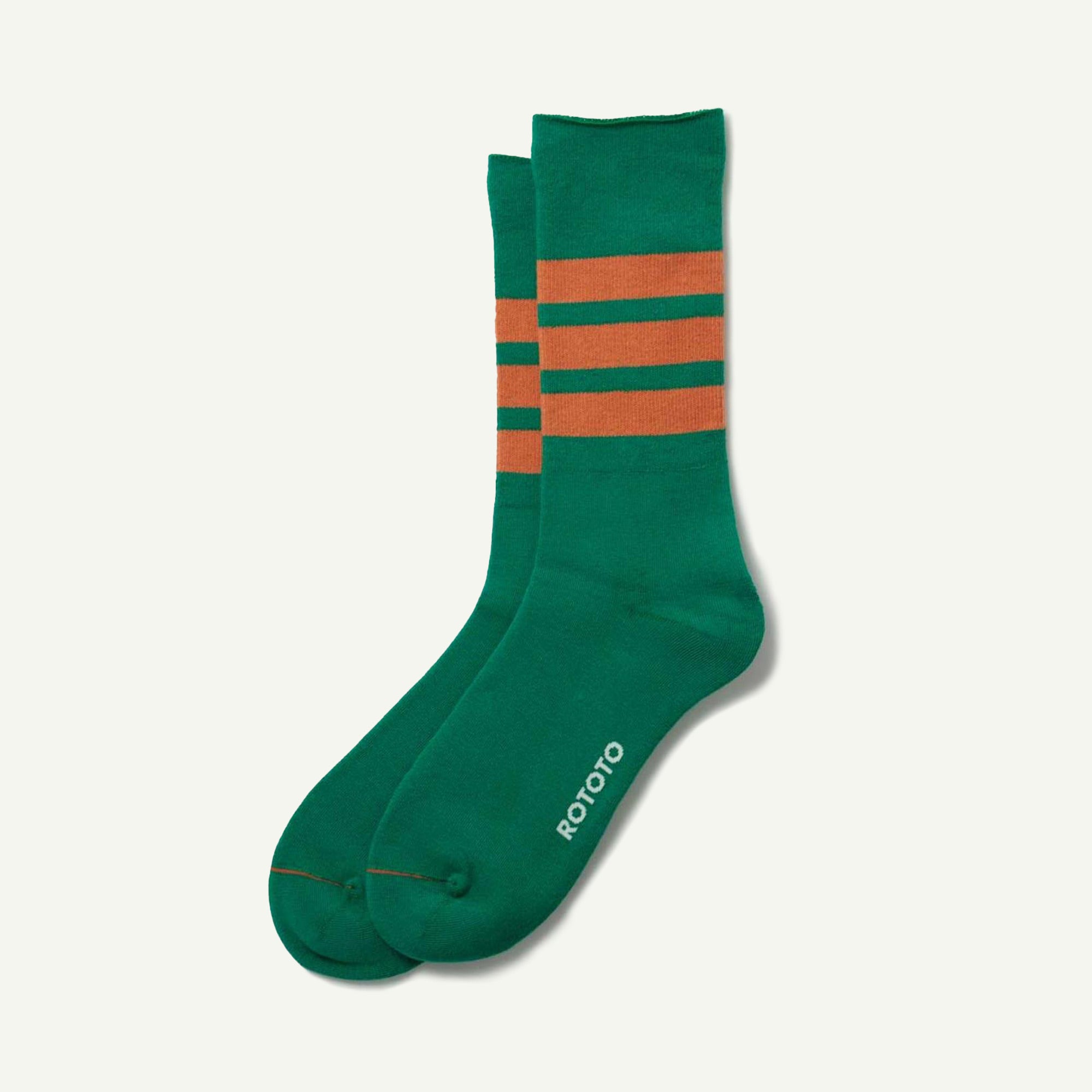 Rototo Green/Orange Striped Socks