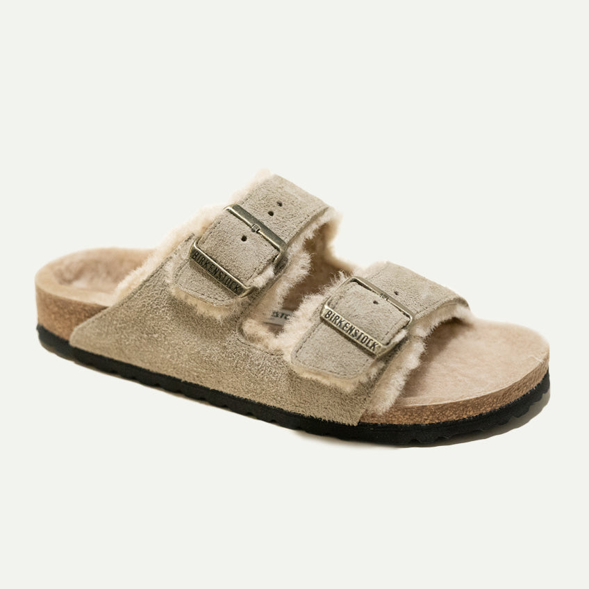 Birkenstock Taupe Shearling Arizona Sandal