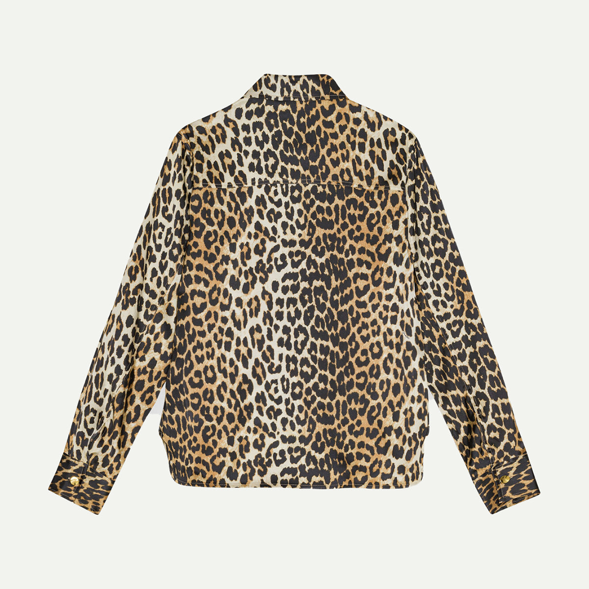 GANNI Leopard Print Satin Shirt