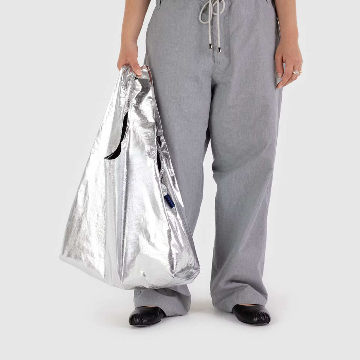 Baggu Metallic Silver Standard Reusable Bag