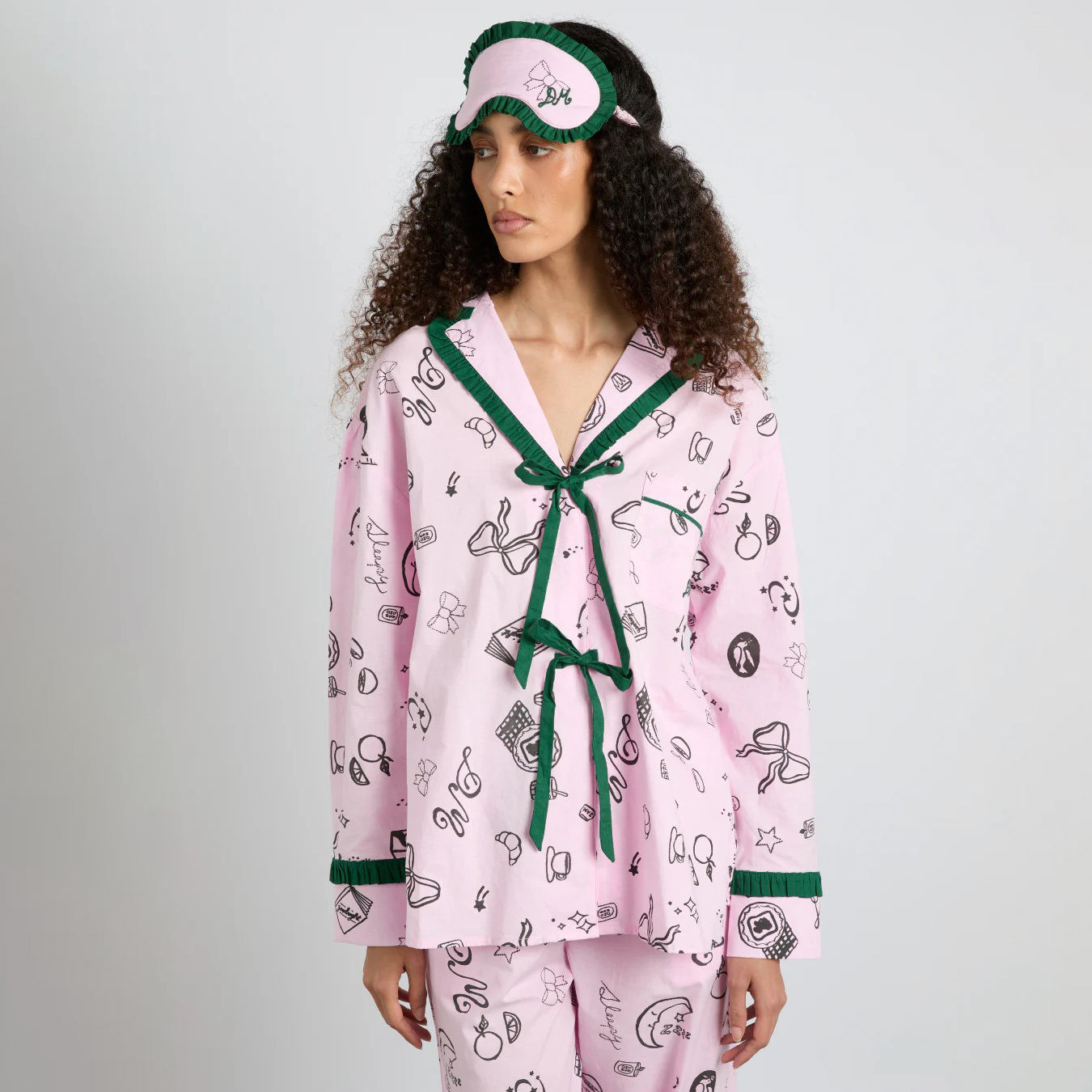 Damson Madder Pink Sleep Symbols Antonella PJ Set