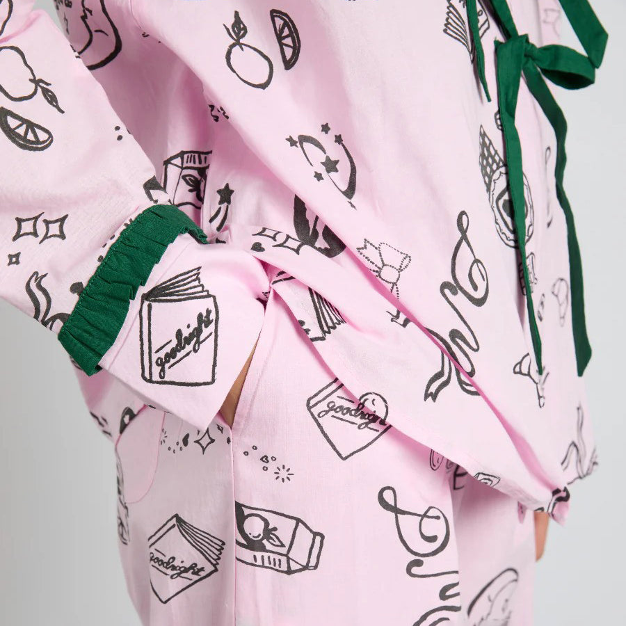 Damson Madder Pink Sleep Symbols Antonella PJ Set