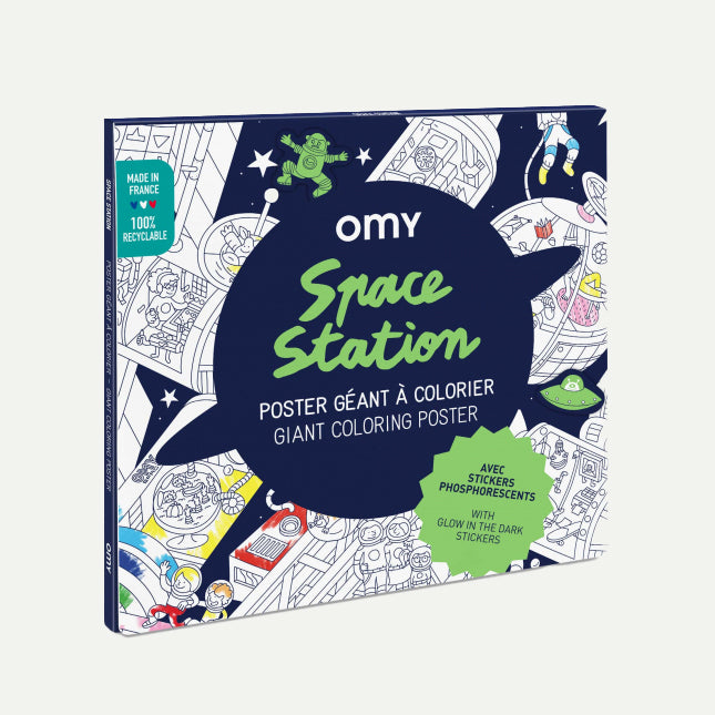 OMY Space Station Giant Colouring Poster & Glow Stickers