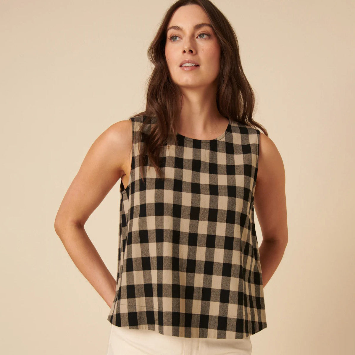 Nobody's Child Black Check Stirling Swing Top