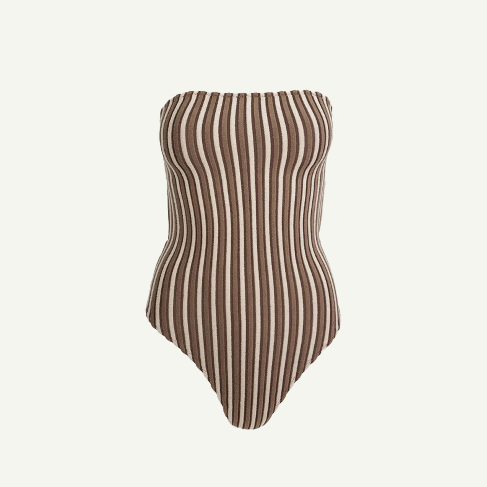 Rhythm Cocoa Terry Sands Stripe Strapless One Piece