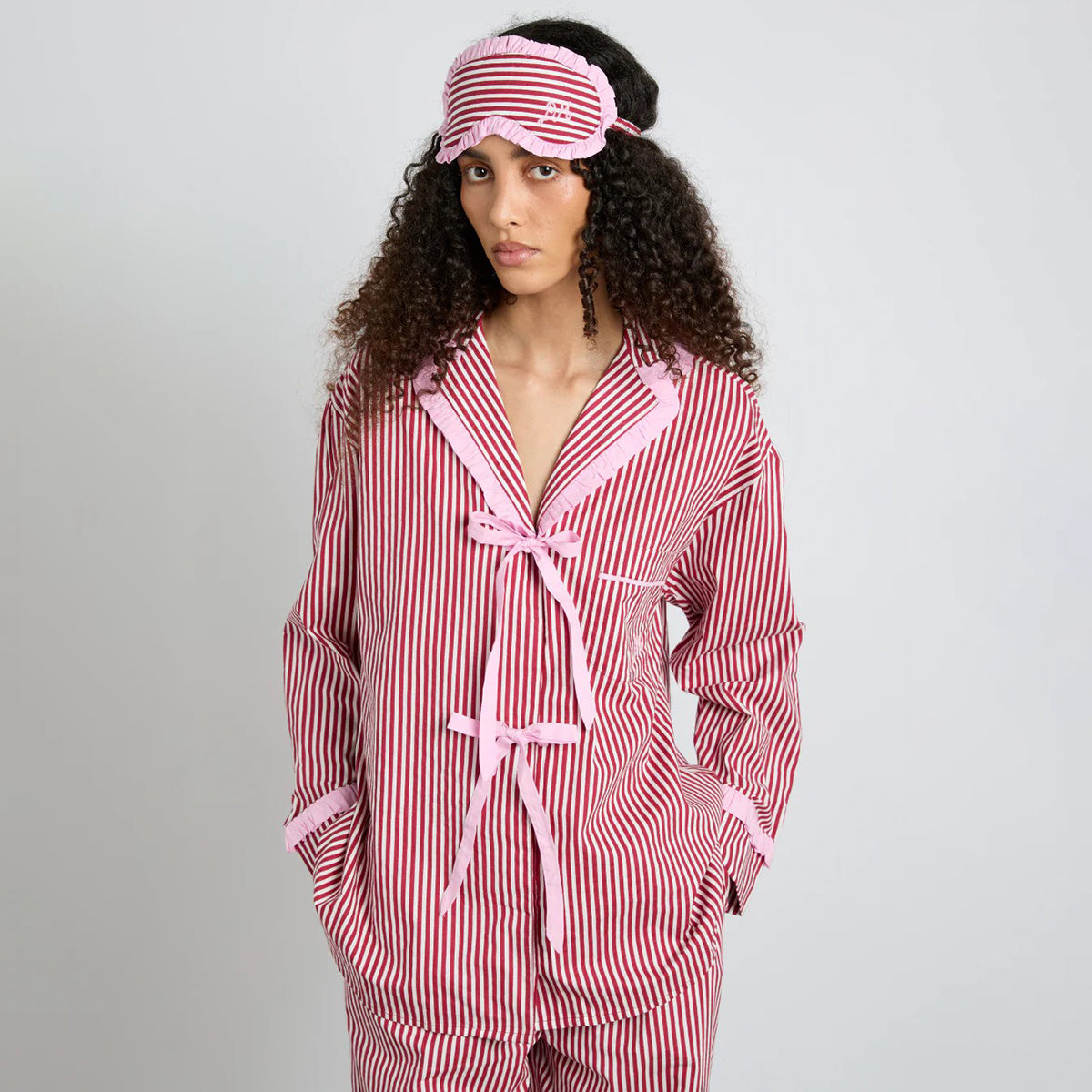 Damson Madder Red/Pink Stripe Antonella PJ Set