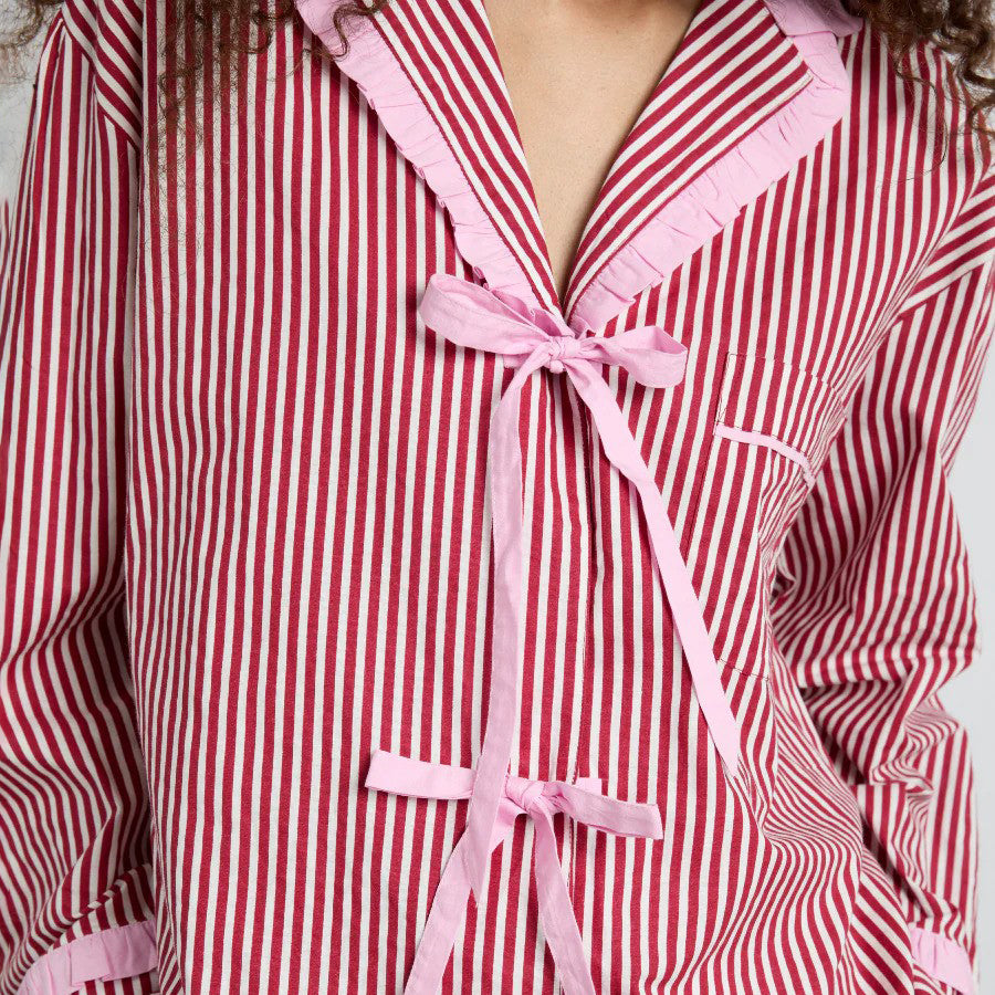 Damson Madder Red/Pink Stripe Antonella PJ Set