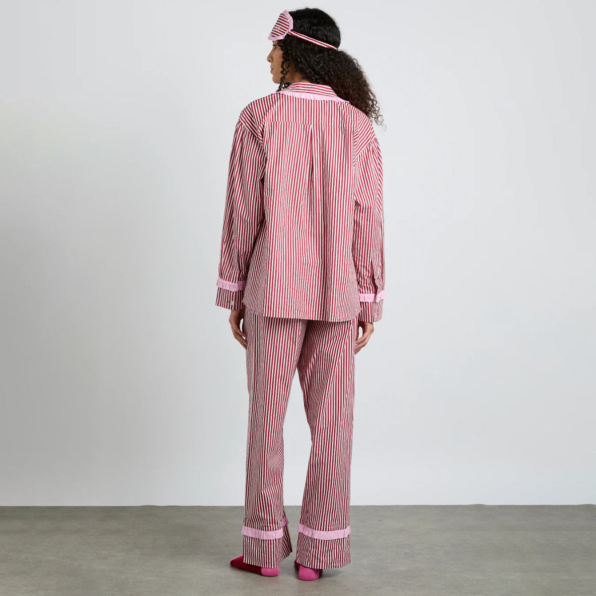 Damson Madder Red/Pink Stripe Antonella PJ Set