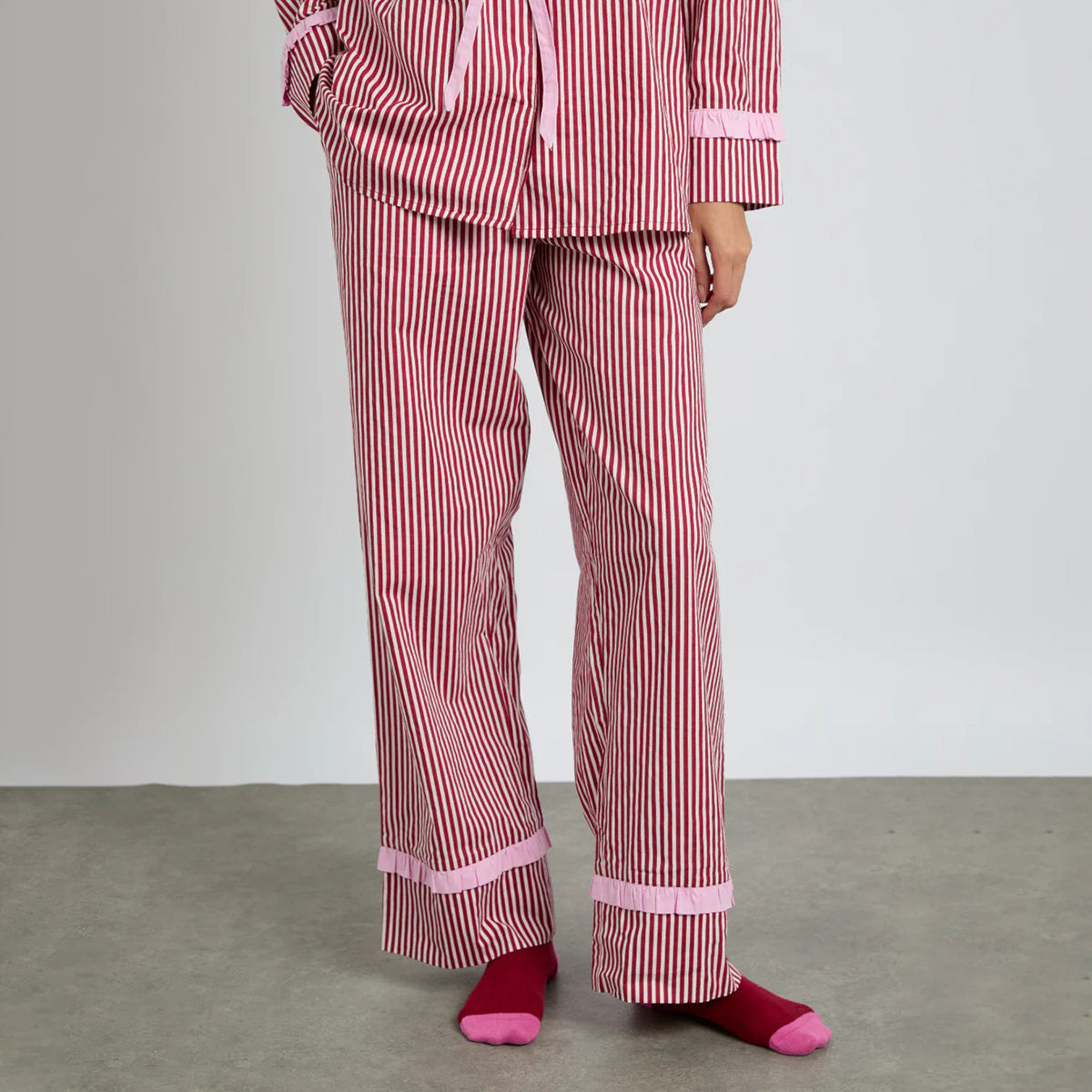 Damson Madder Red/Pink Stripe Antonella PJ Set