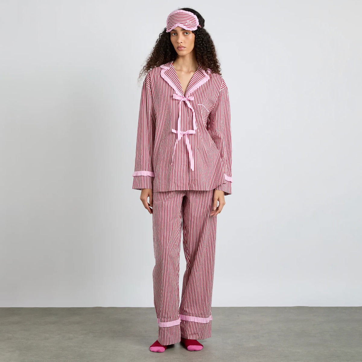 Damson Madder Red/Pink Stripe Antonella PJ Set