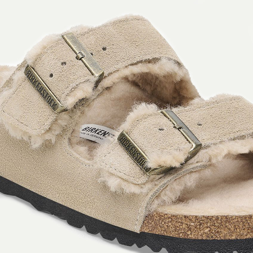 Birkenstock Taupe Shearling Arizona Sandal
