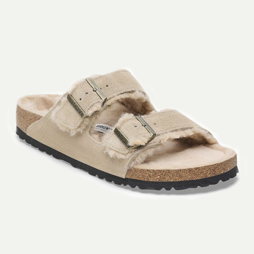 Birkenstock Taupe Shearling Arizona Sandal