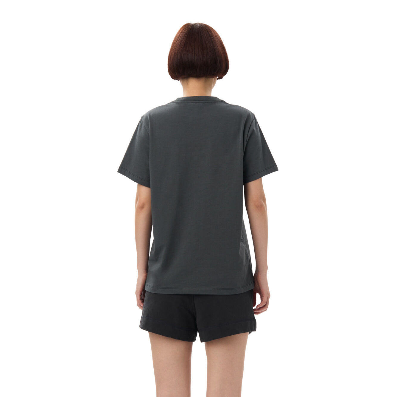 GANNI Volcanic Ash Basic Jersey Relaxed T-Shirt