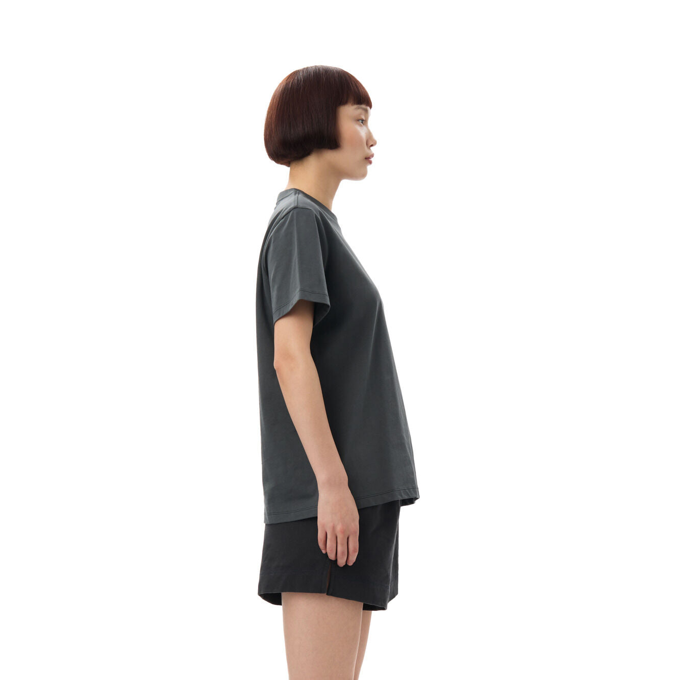 GANNI Volcanic Ash Basic Jersey Relaxed T-Shirt