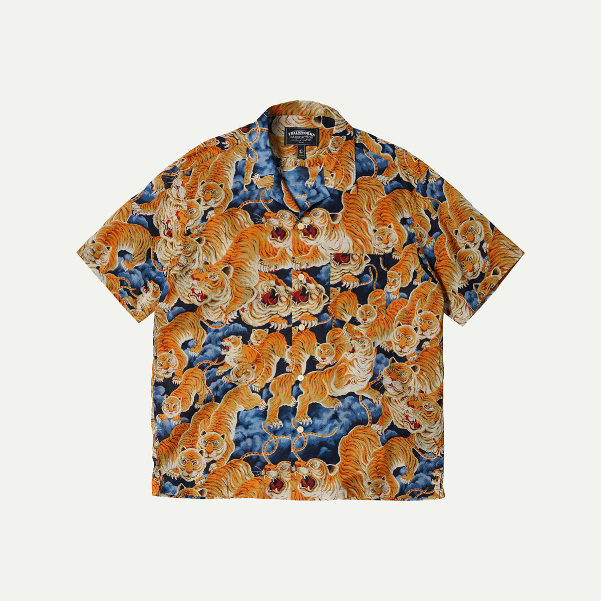 Frizmworks Navy Tiger Hawaiian Half Shirt