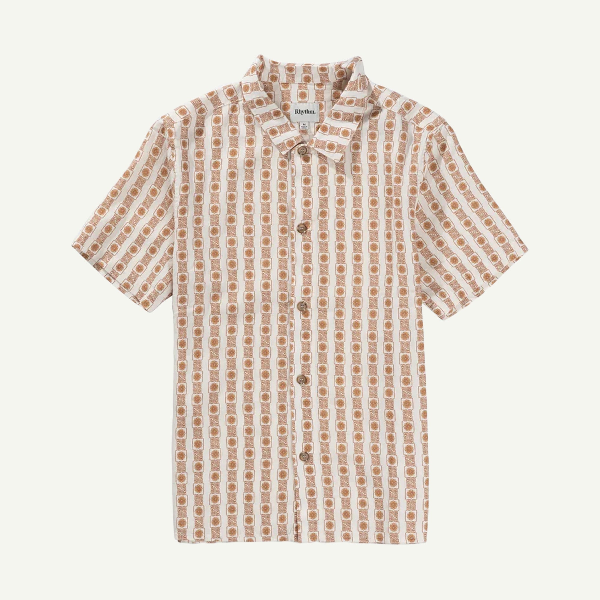 Rhythm Natural Tile Stripe SS Shirt