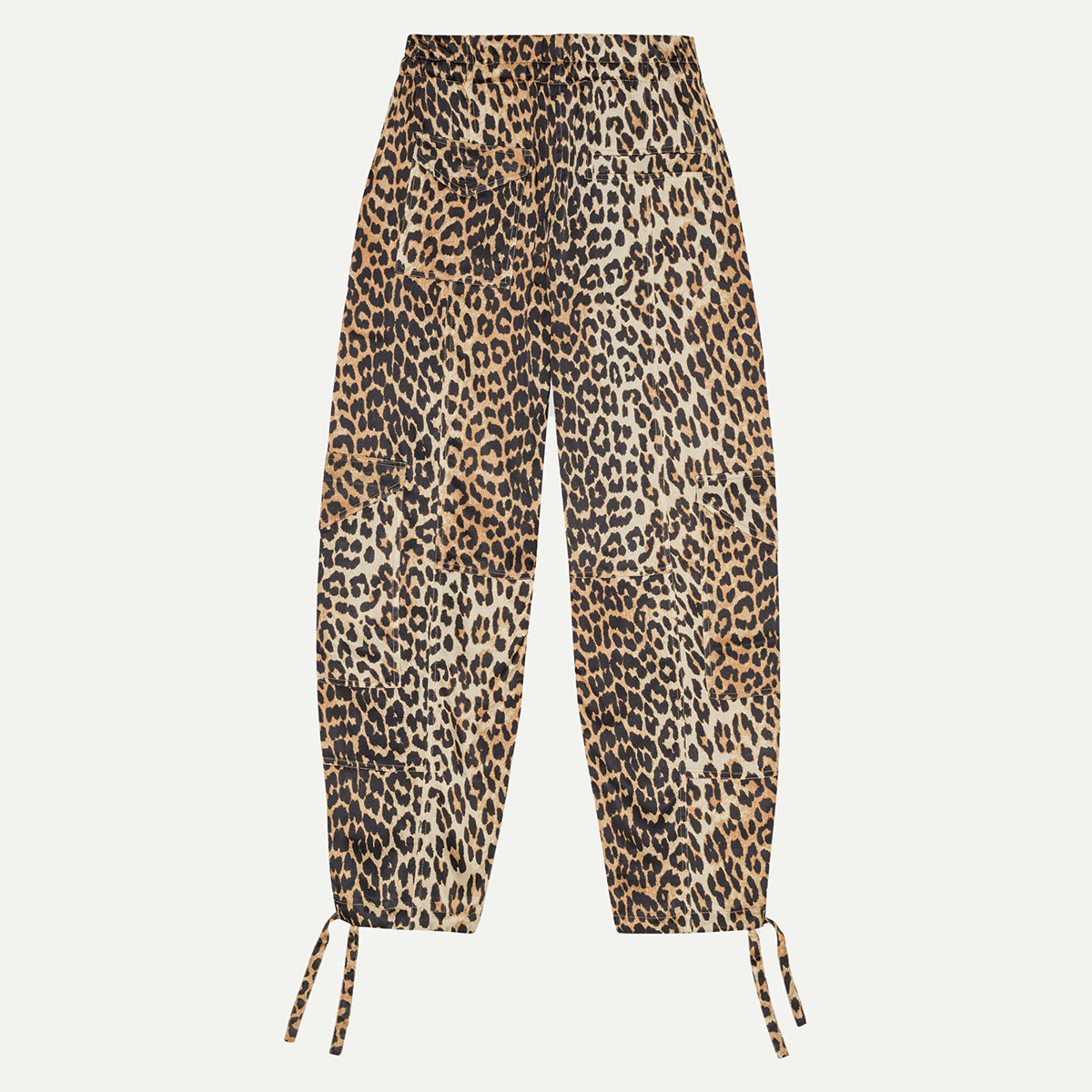 GANNI Leopard Print Satin Trousers