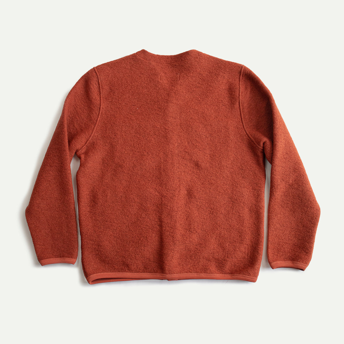 Universal Works Orange Wool Fleece Cardigan