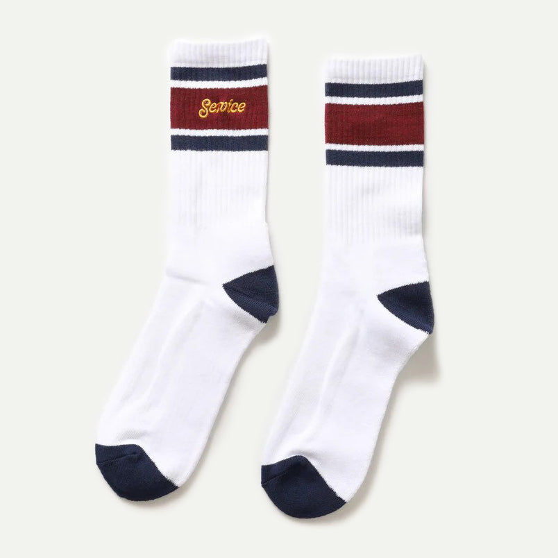 Service Work White Logo Ringer Socks